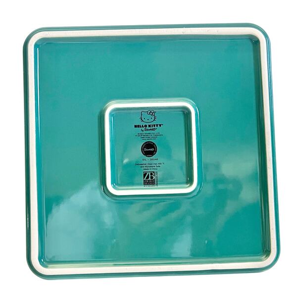 Hello Kitty Square Baking Pan 9" Christmas Snowman Ceramic Casserole Bakeware - Picture 2 of 6